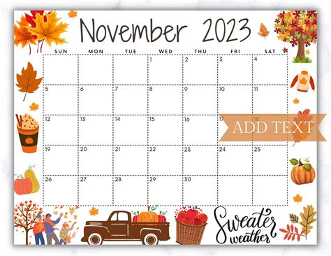 Fall Calendar Image 1