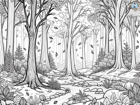 Fall Forest Coloring Page