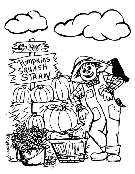 Fall holiday coloring pages for kids