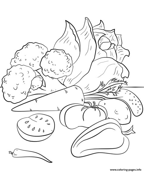 Fall vegetable coloring pages for kids