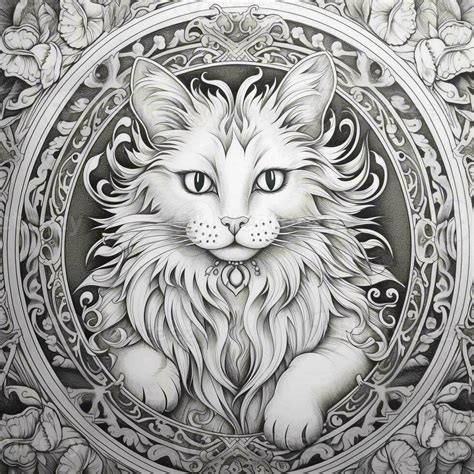 Fantasy Cat Coloring Pages