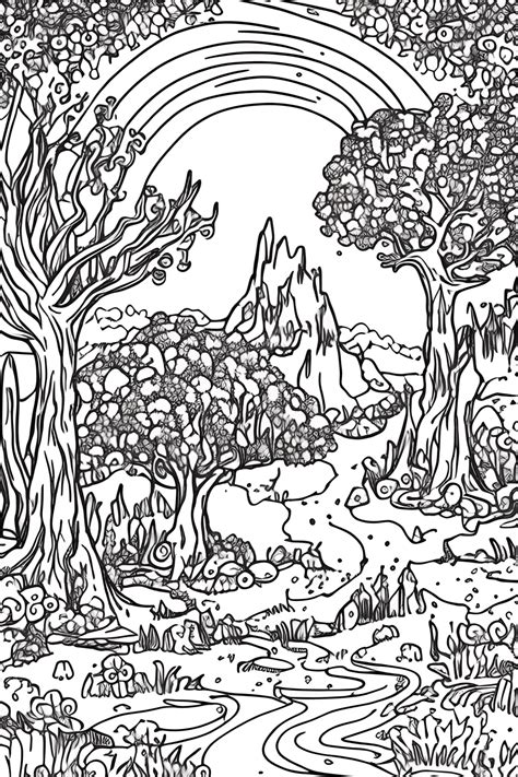 Fantasy landscape coloring pages