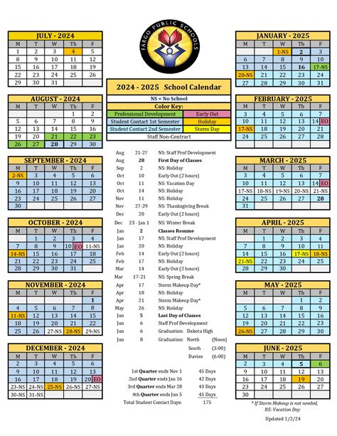 Fargo Public Schools Calendar Overview