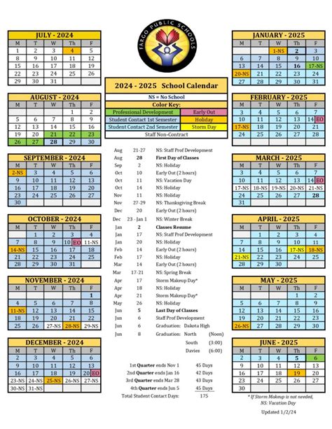 Fargo Public Schools Calendar Image 1