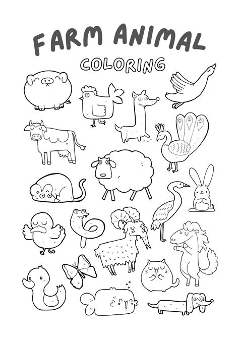 Farm animals coloring