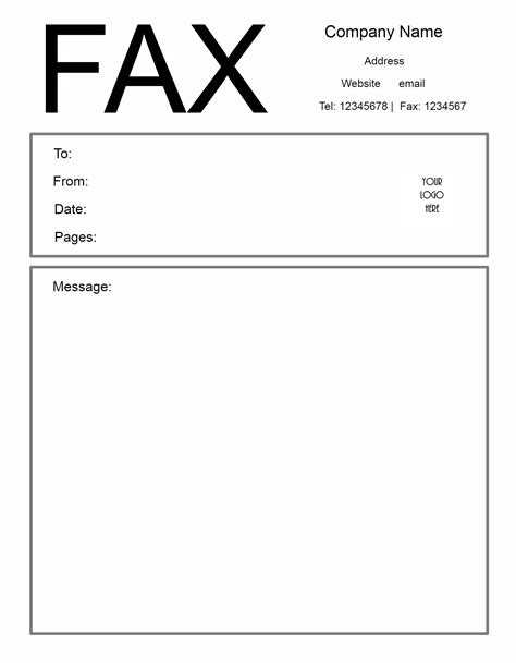 Fax Cover Letter Template Format