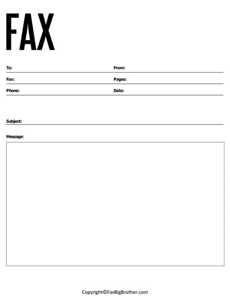 Fax Cover Letter Template Layout 2