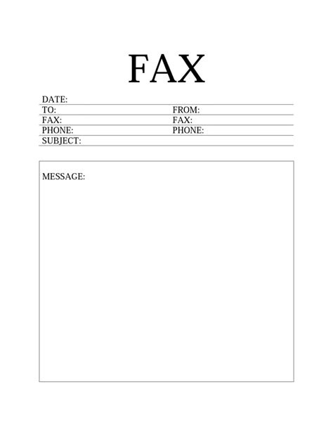 Fax Cover Sheet Example