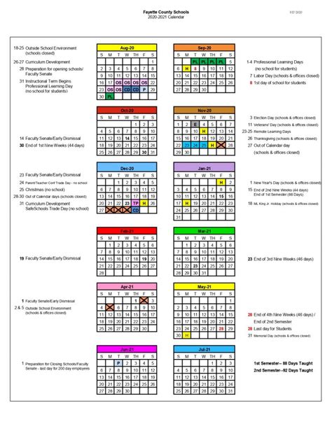 Fayette County Schools Calendar Overview