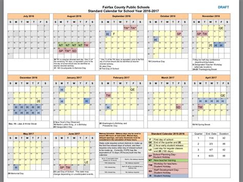 FCPS Employee Calendar Image 1