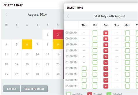 Features of Calendar Time Bookings