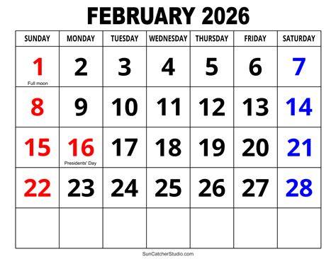 February 2026 Calendar Image 1