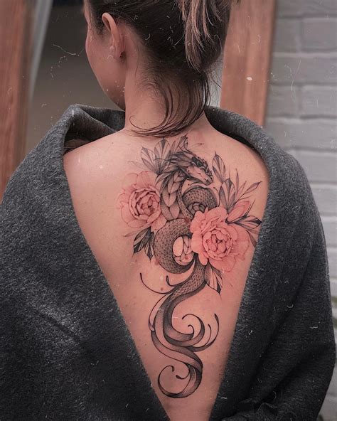 Female back tattoo design 3