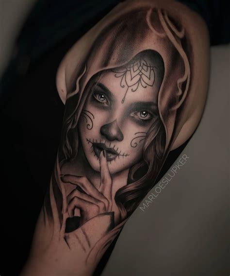 Female face tattoo designs