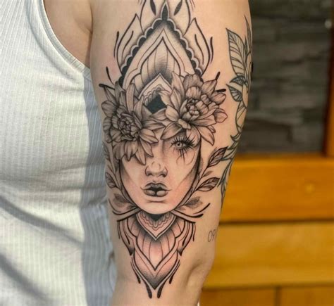 Female face tattoo designs