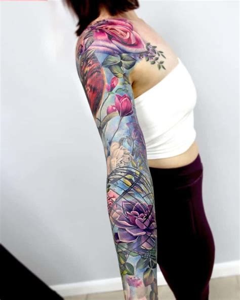 Female sleeve tattoo art