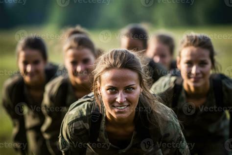 Female soldiers in training