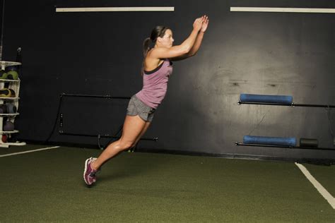 Female soldier doing standing long jump