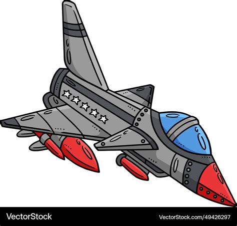 A colored drawing of a fighter jet