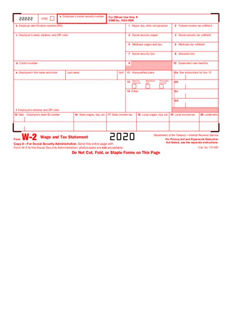 Filling out W2 form printable template