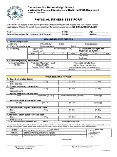 Final Physical Fitness Assessment