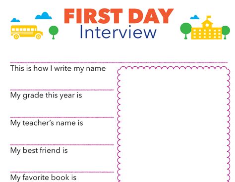 Description of First day interview templates