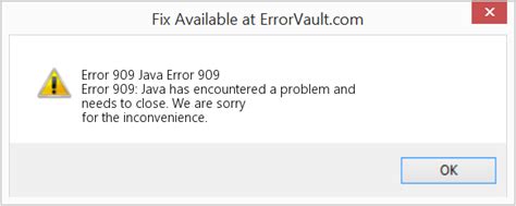 Fix Error 909