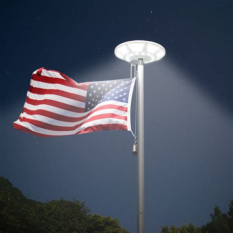 US flag lit up at night