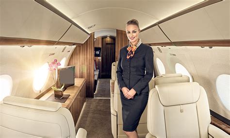 Flight attendant on a private jet