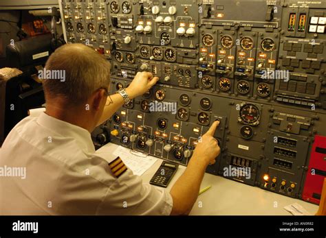 Flight Engineer in the Cockpit