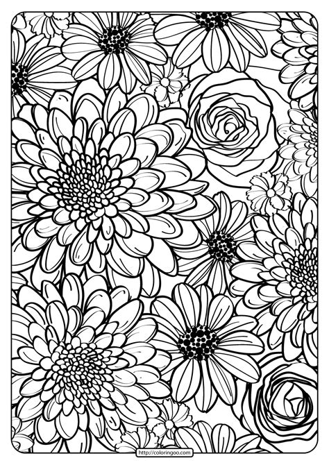 Floral Pattern Coloring Page