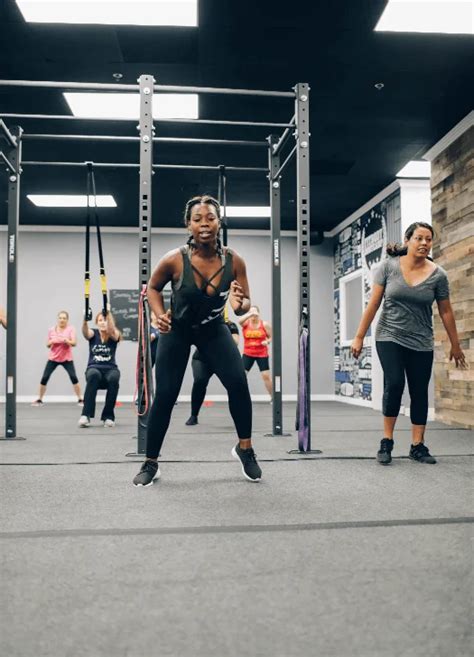 A group of people participating in a fitness boot camp in Florida