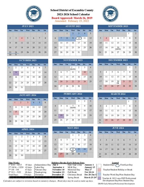 Florida Schools Calendar