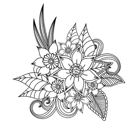 Flower coloring designs