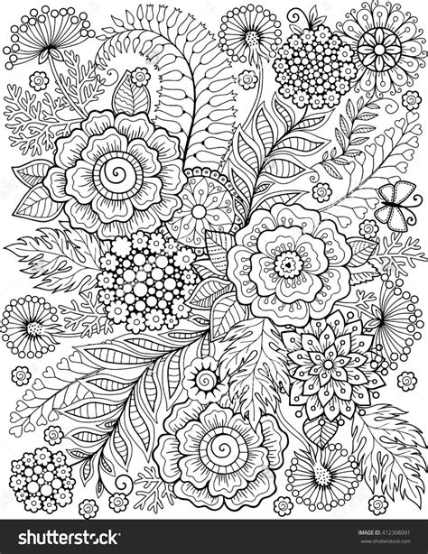 Flower coloring pages for relaxation and stress relief