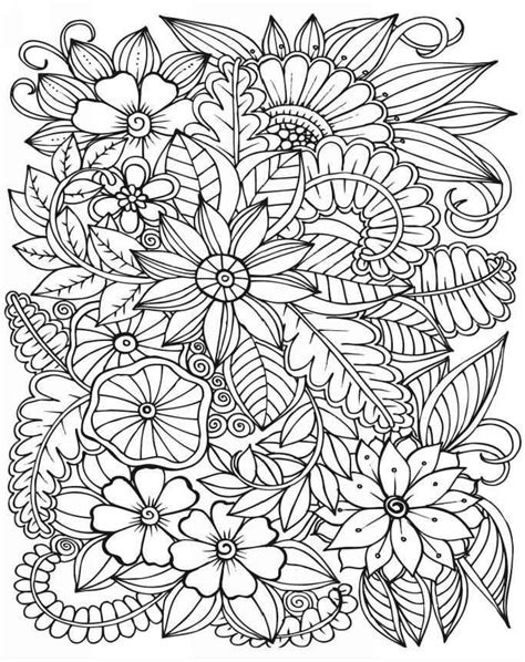 Flower Colouring Pages for Stress Relief