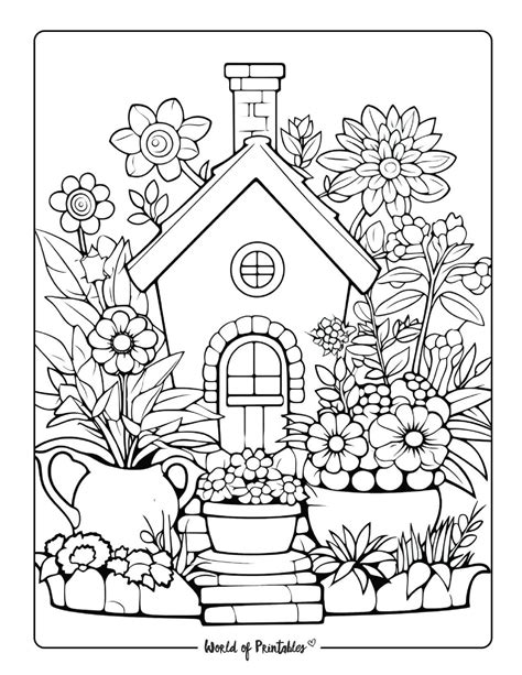 Flower garden coloring pages for adults