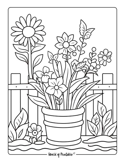 Flower Garden Coloring Page