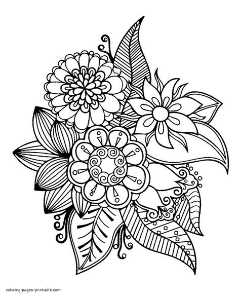 Flowers coloring pages for adults