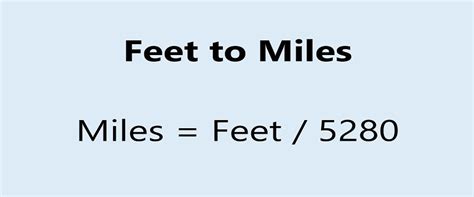 Foot to mile calculator example