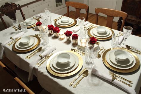 Formal table setting with navy blue tablecloth