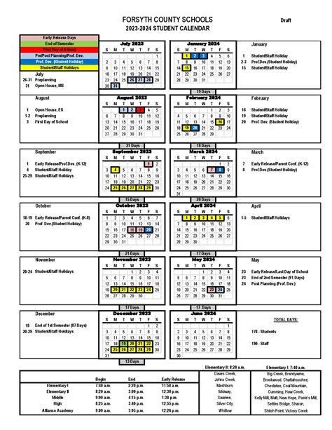 Forsyth County School Calendar Image 1