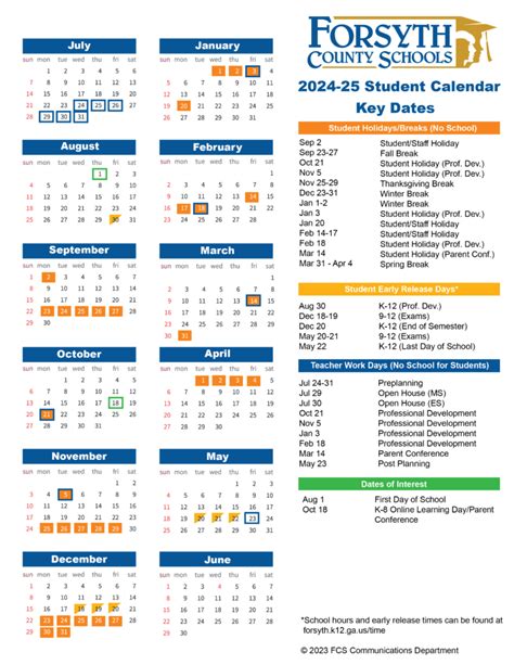 Forsyth County Schools Calendar Overview