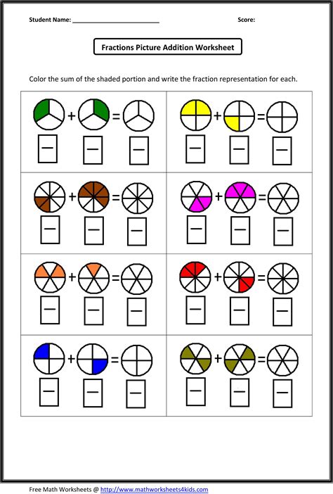 Fractions math printables