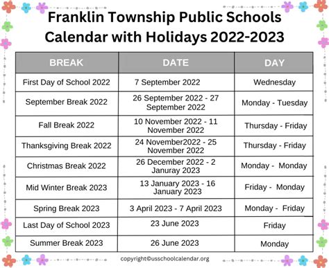 Franklin Township Community Event Calendars