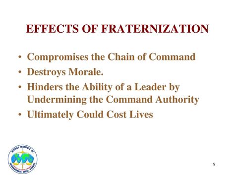 Fraternization and Chain of Command