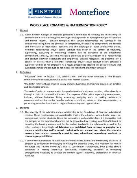 Fraternization Policy Updates