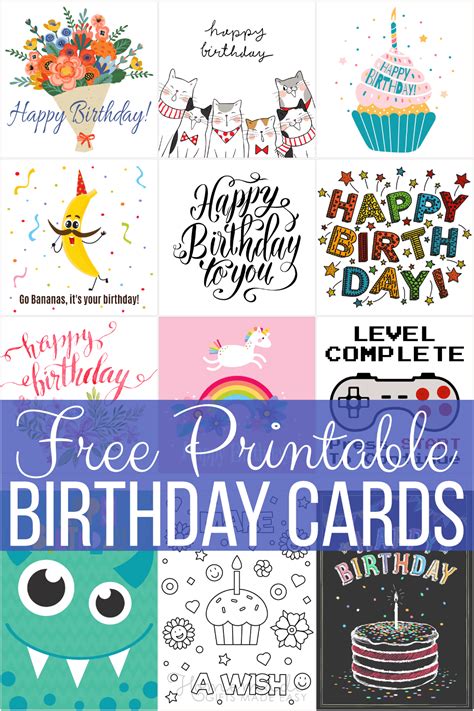 Free birthday card printable designs for kids