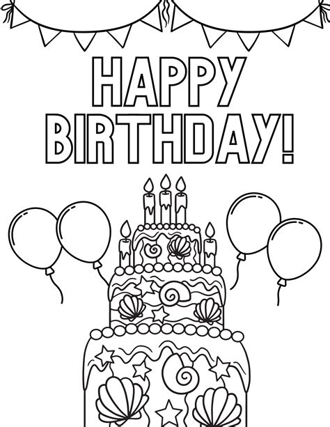 Free birthday coloring pages