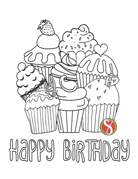 Free birthday coloring page